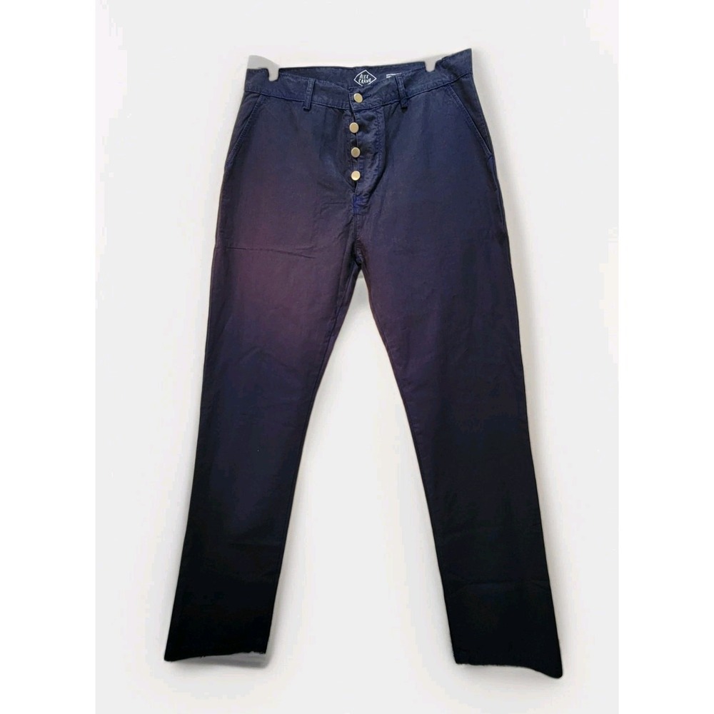 Alex Crane Pants Men 32 Navy Organic Cotton Chino Casual Preppy Made Portugal
